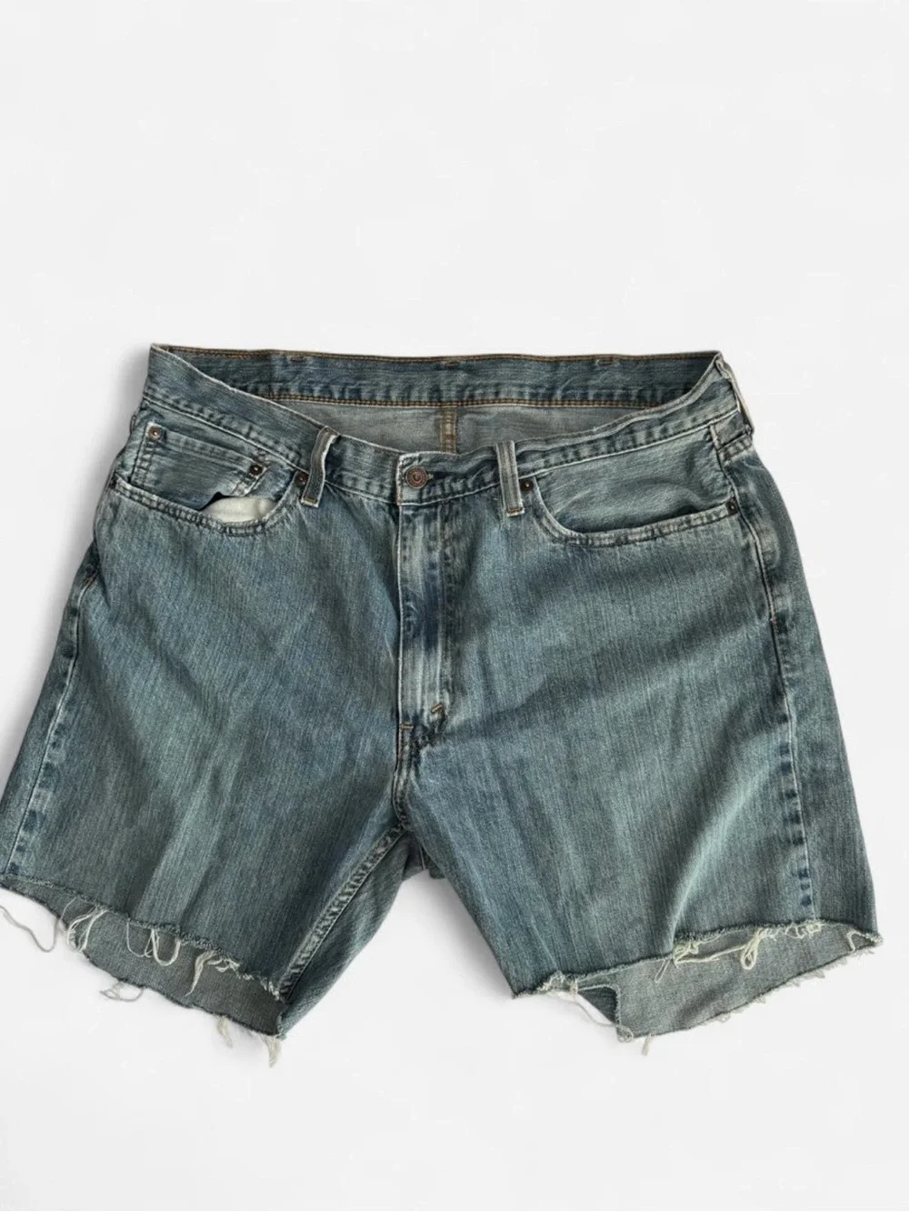 Levi 559 Blue Denim Cut-off Denim Shorts - W 38